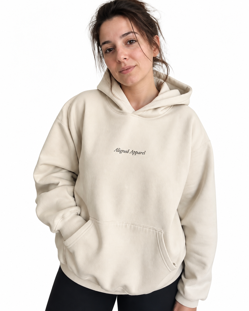 Aligned Apparel Oversized Beige Hoodie – Unisex
