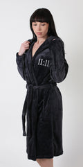 Personalised 11:11 Dressing Gown - Charcoal Grey - Woman’s