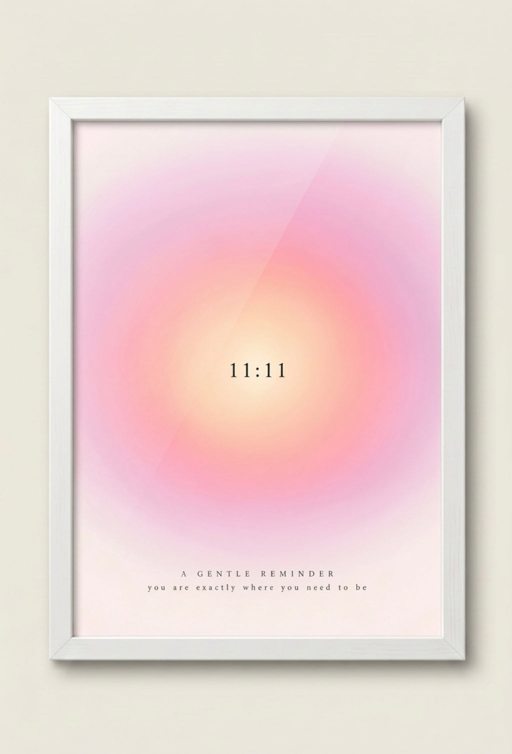 11:11 Angel Number Aura Print — Framed Spiritual Wall Art - Size A4