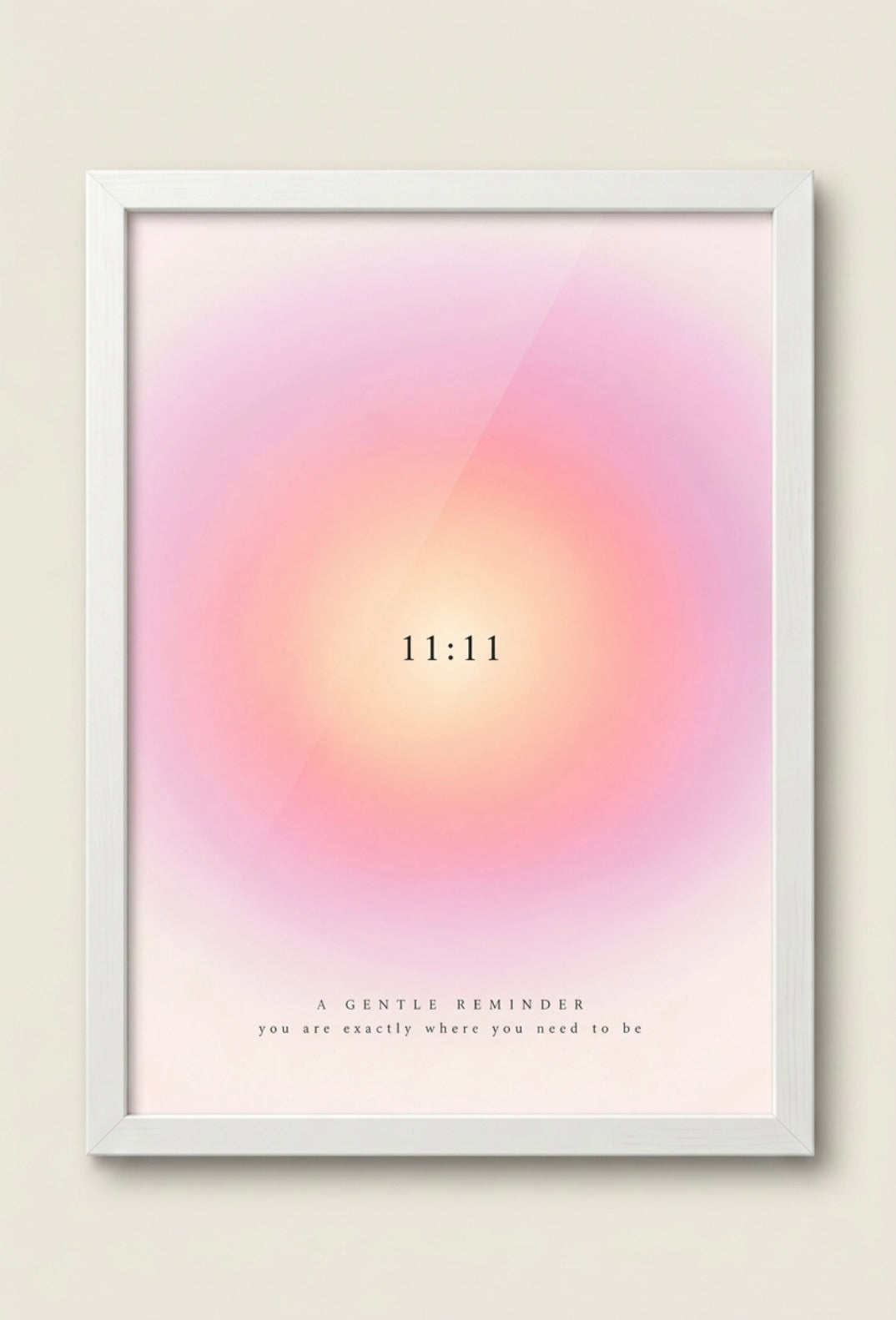 11:11 Angel Number Aura Print — Framed Spiritual Wall Art - Size A4