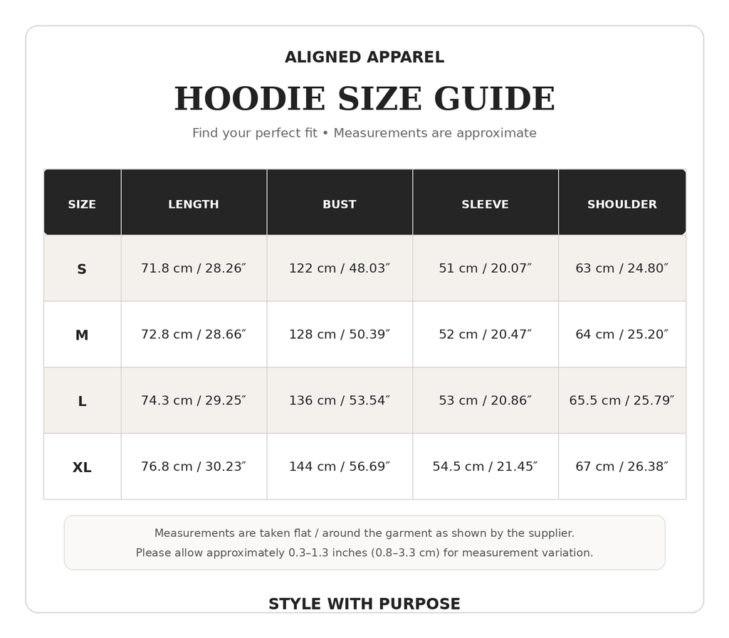 Aligned Apparel Oversized Beige Hoodie – Unisex
