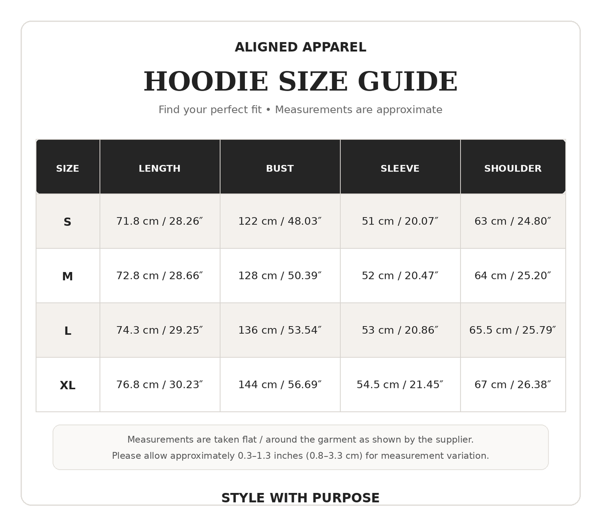 Aligned Apparel Oversized Beige Hoodie – Unisex