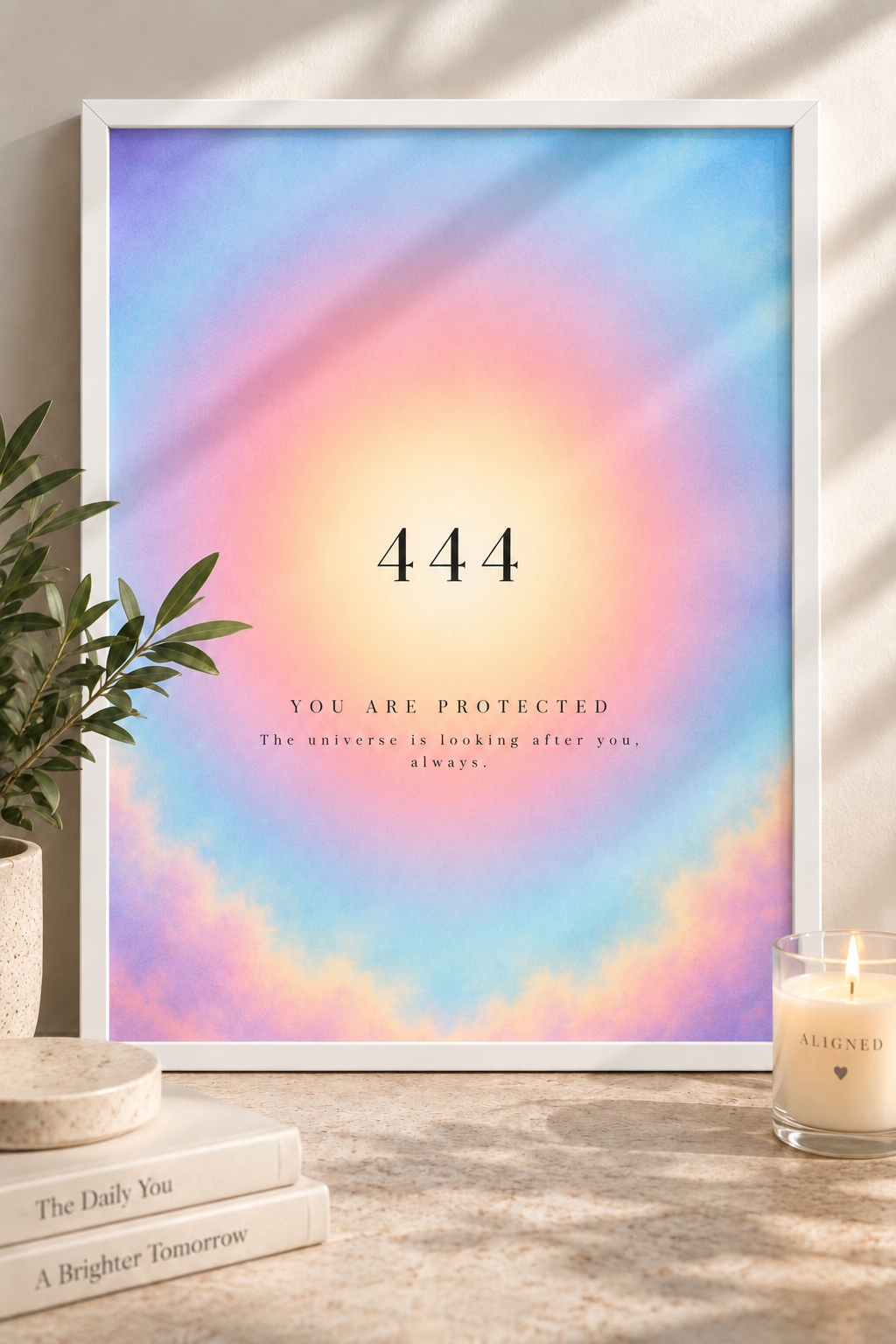 444 Angel Number Wall Art - A4