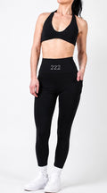 222 - Black - High Waisted Gym Leggings with Pockets