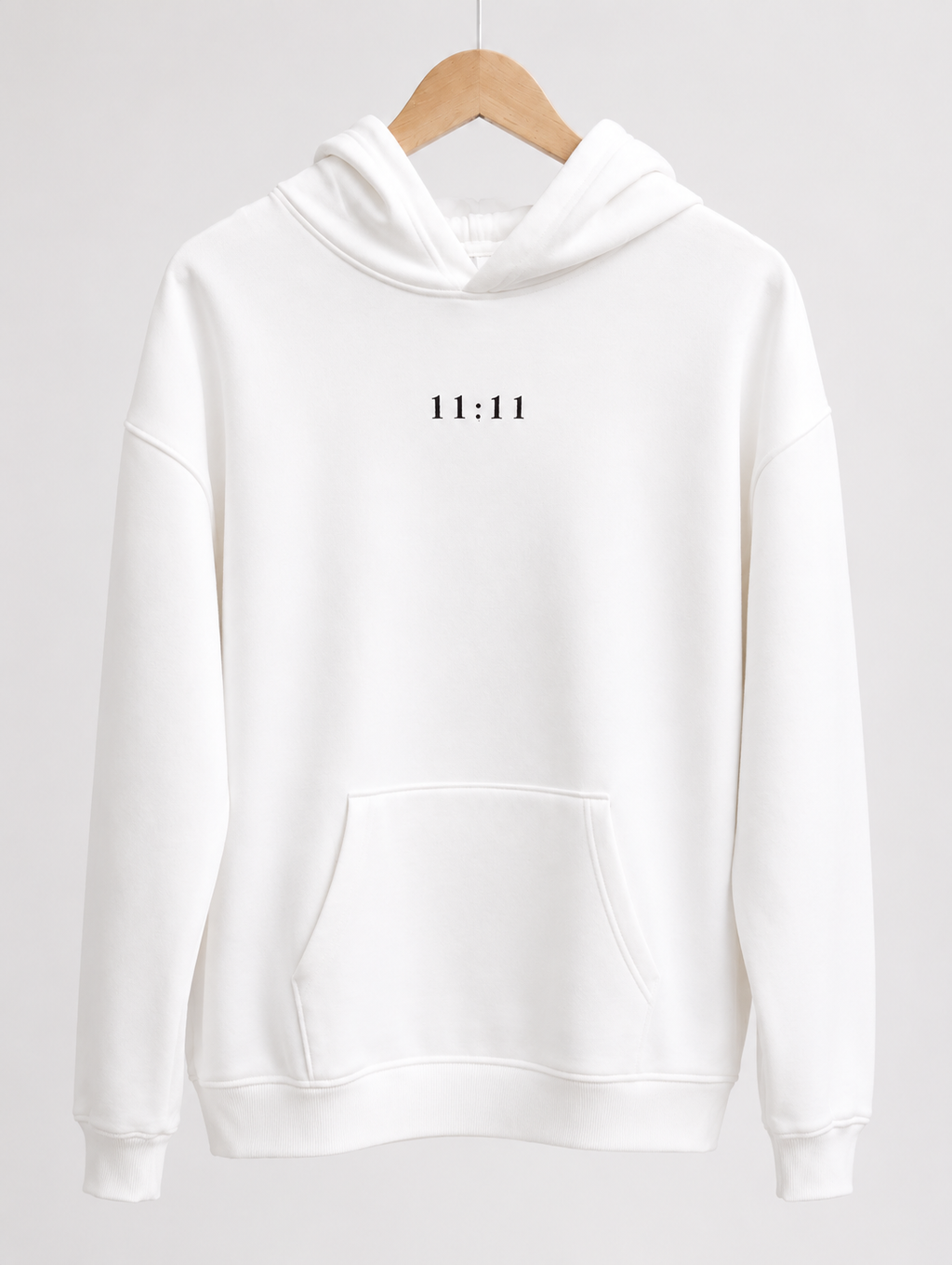 11:11 Oversized Lightweight Hoodie – White | Premium - Unisex