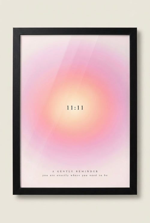 11:11 Angel Number Aura Print — Framed Spiritual Wall Art - Size A4