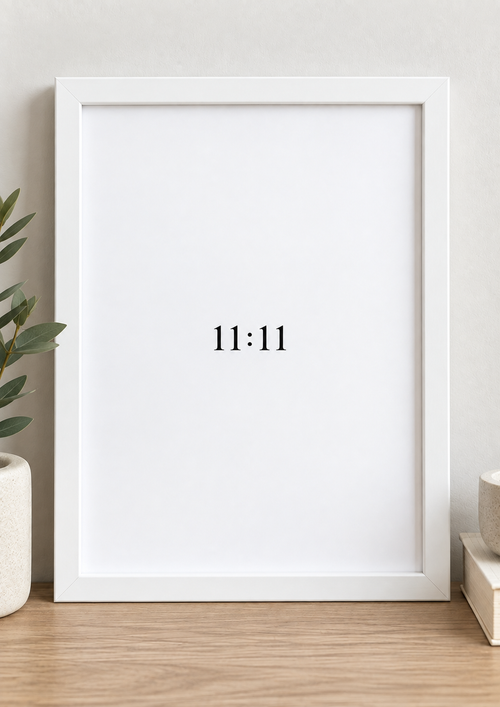 11:11 A4 Framed Wall Art – Minimalist Spiritual Home Décor
