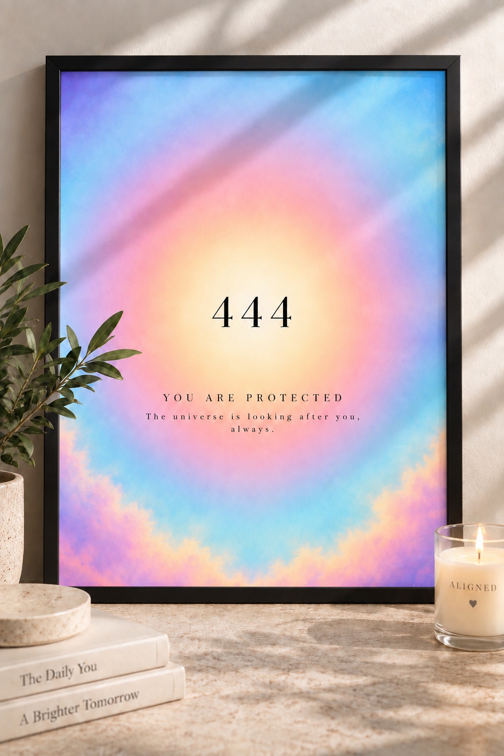 444 Angel Number Wall Art - A4