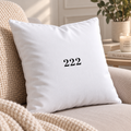 222 Angel Number Cushion – Minimalist White Cushion