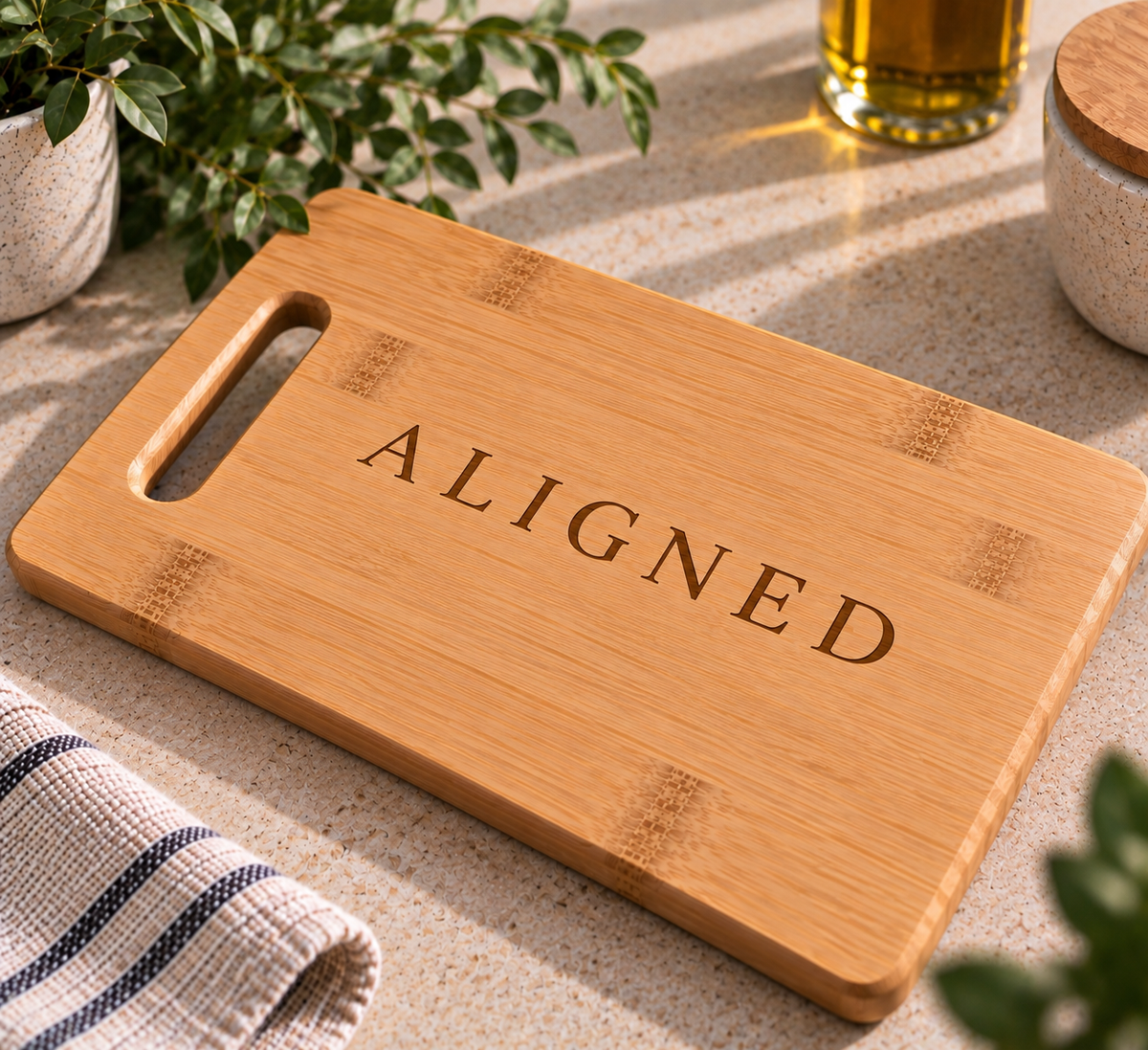 Aligned Bamboo Chopping Board