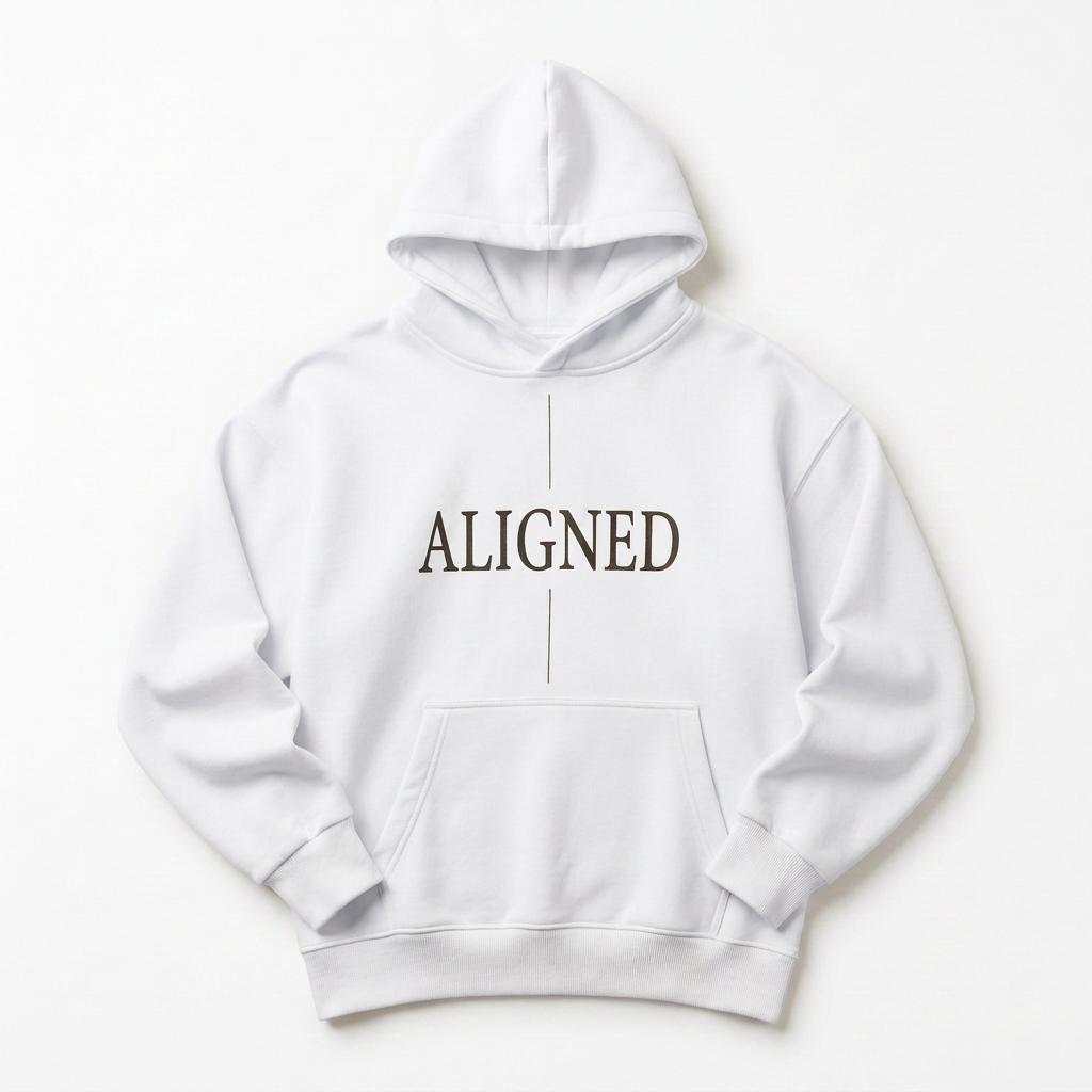 Aligned Premium Oversized Lightweight Hoodie – White - Unisex
