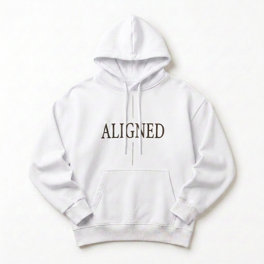 Aligned Premium Oversized Lightweight Hoodie – White - Unisex