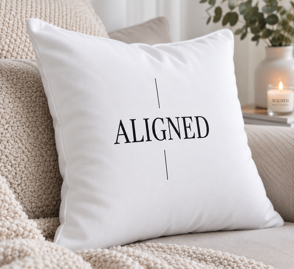 ALIGNED Cushion – White | Minimalist Homeware