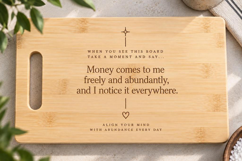 Money Manifestation Bamboo Chopping Board
