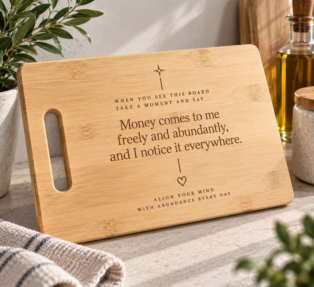 Money Manifestation Bamboo Chopping Board