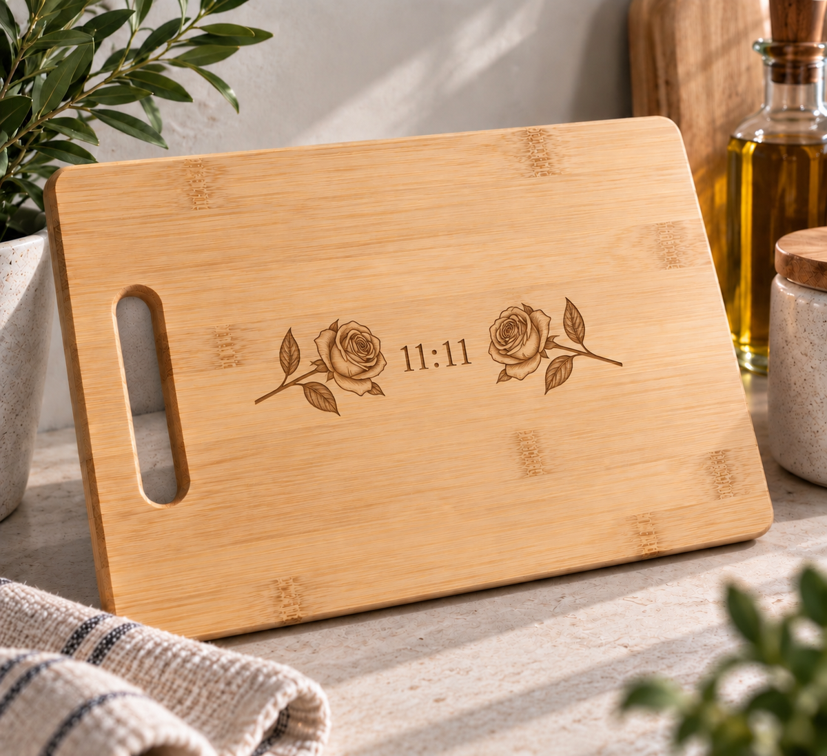 11:11 Rose Bamboo Chopping Board