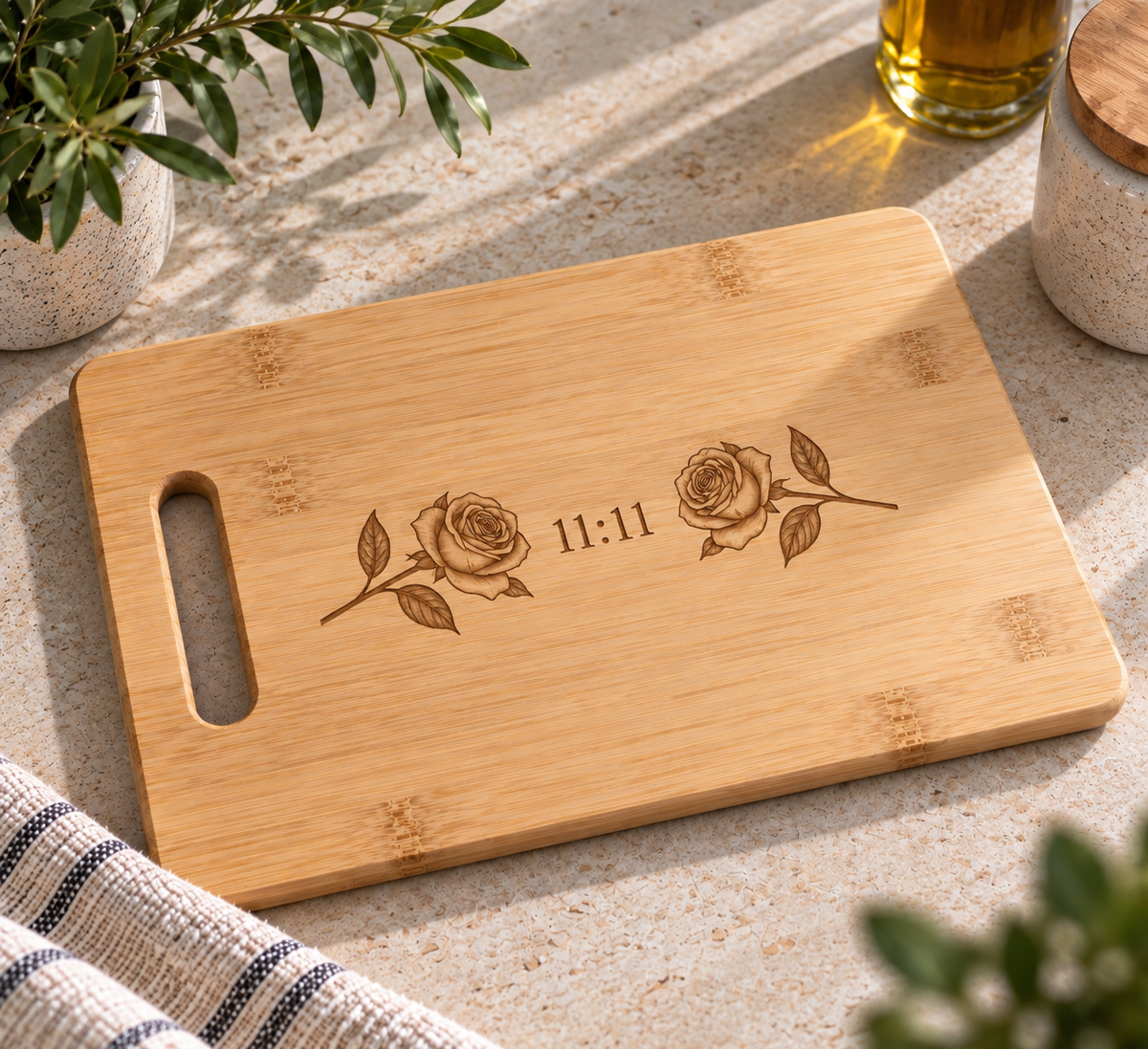 11:11 Rose Bamboo Chopping Board