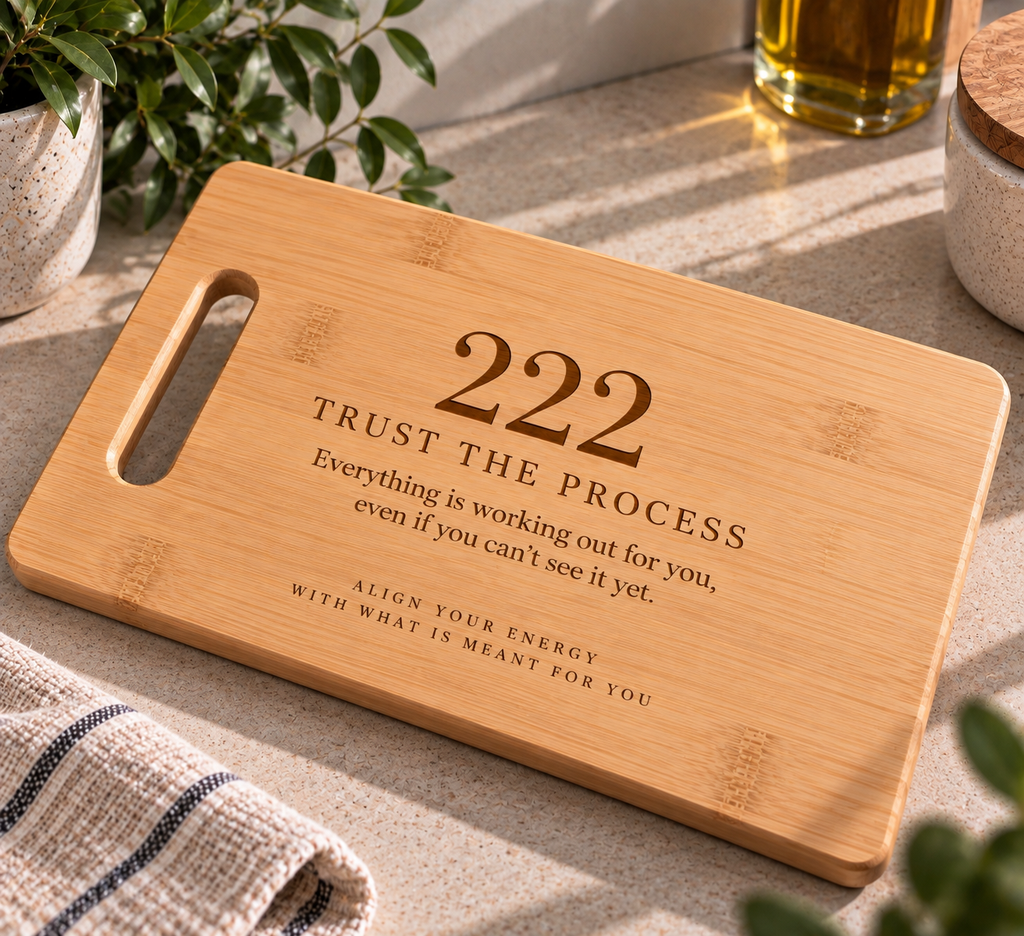222 - Angel Number Bamboo Chopping Board