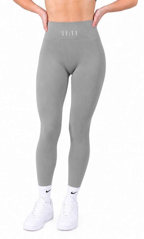 11:11 Light Grey Seamless High-Waisted Gym Leggings