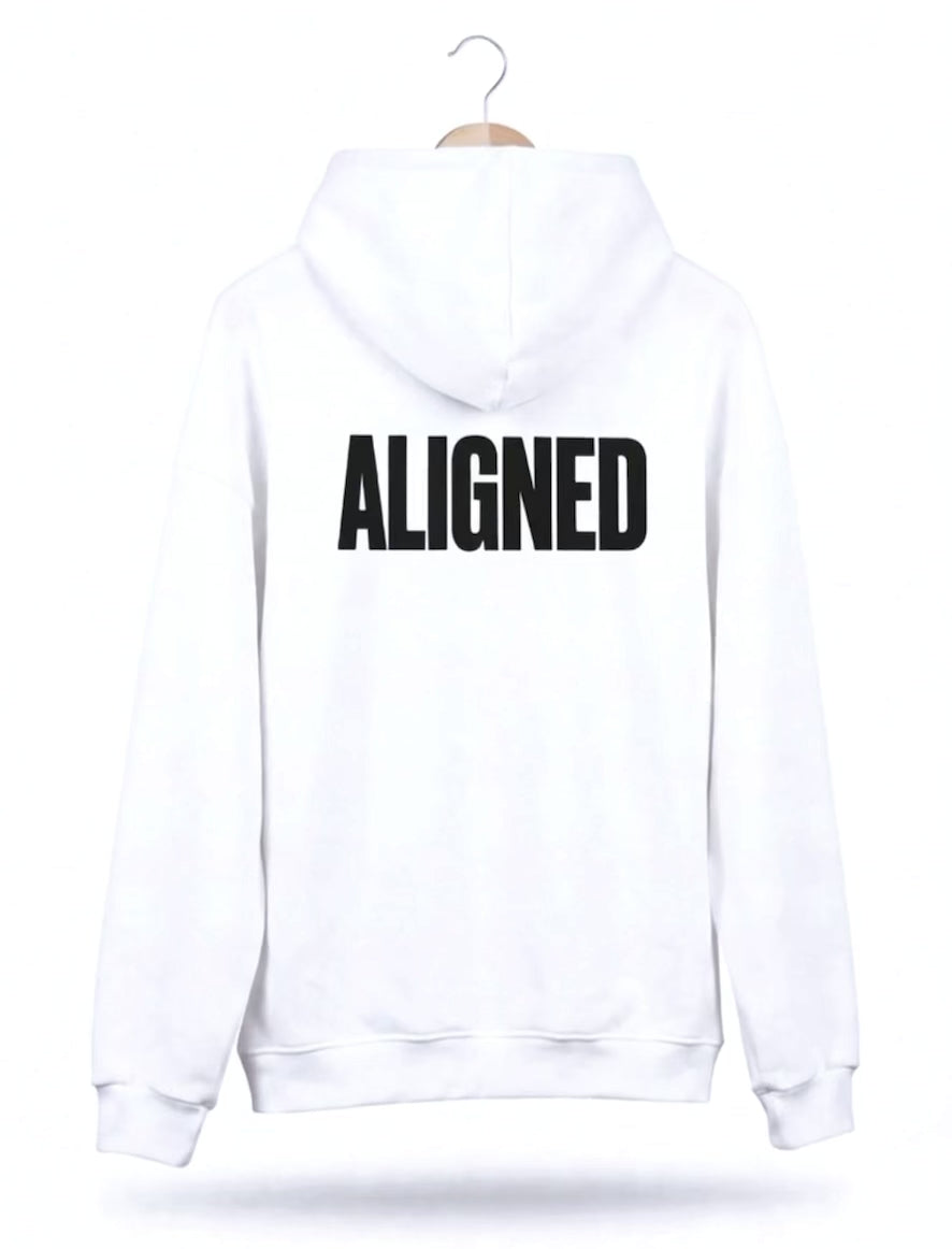 Aligned Premium Oversized Lightweight Hoodie – White | Unisex